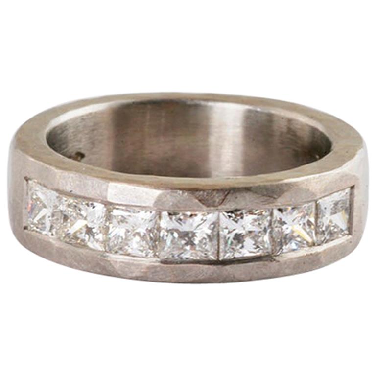 Platinum Princess Cut Diamond Ring  1.10 Carats