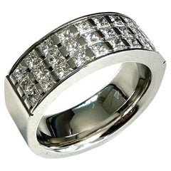 Platinum Ring with Princess Cut Diamonds 1.350 ct F-vvs