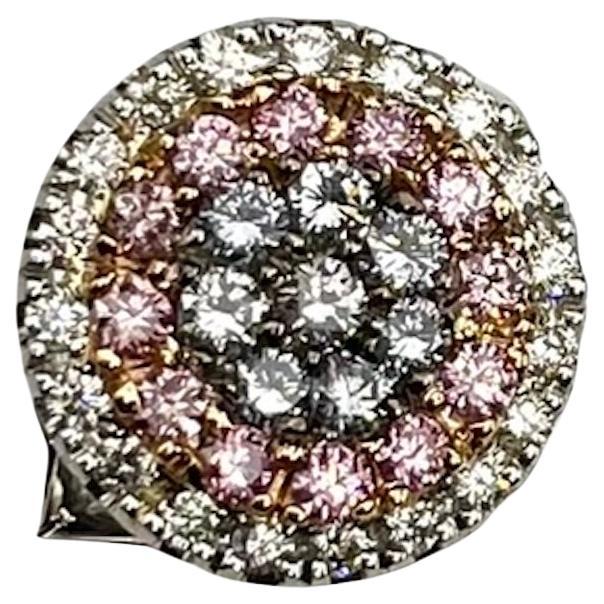 Platinring aus Platin mit runden natürlichen blauen, rosa und weißen Diamanten im Angebot