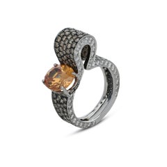 Anello in platino con tormalina e diamanti - Creatore: Jahan