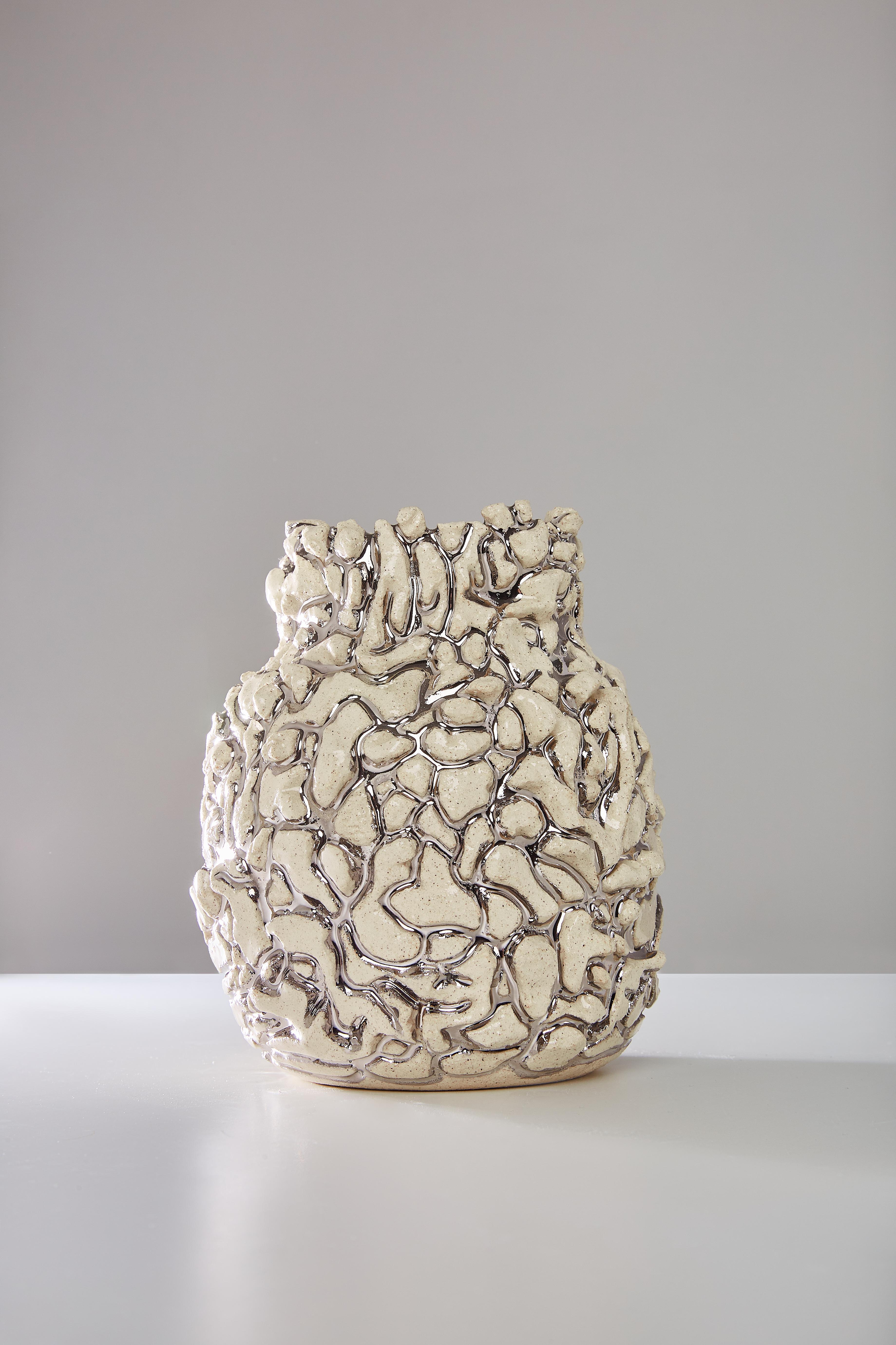 Greek Platinum River Vase by Angeliki Stamatakou For Sale