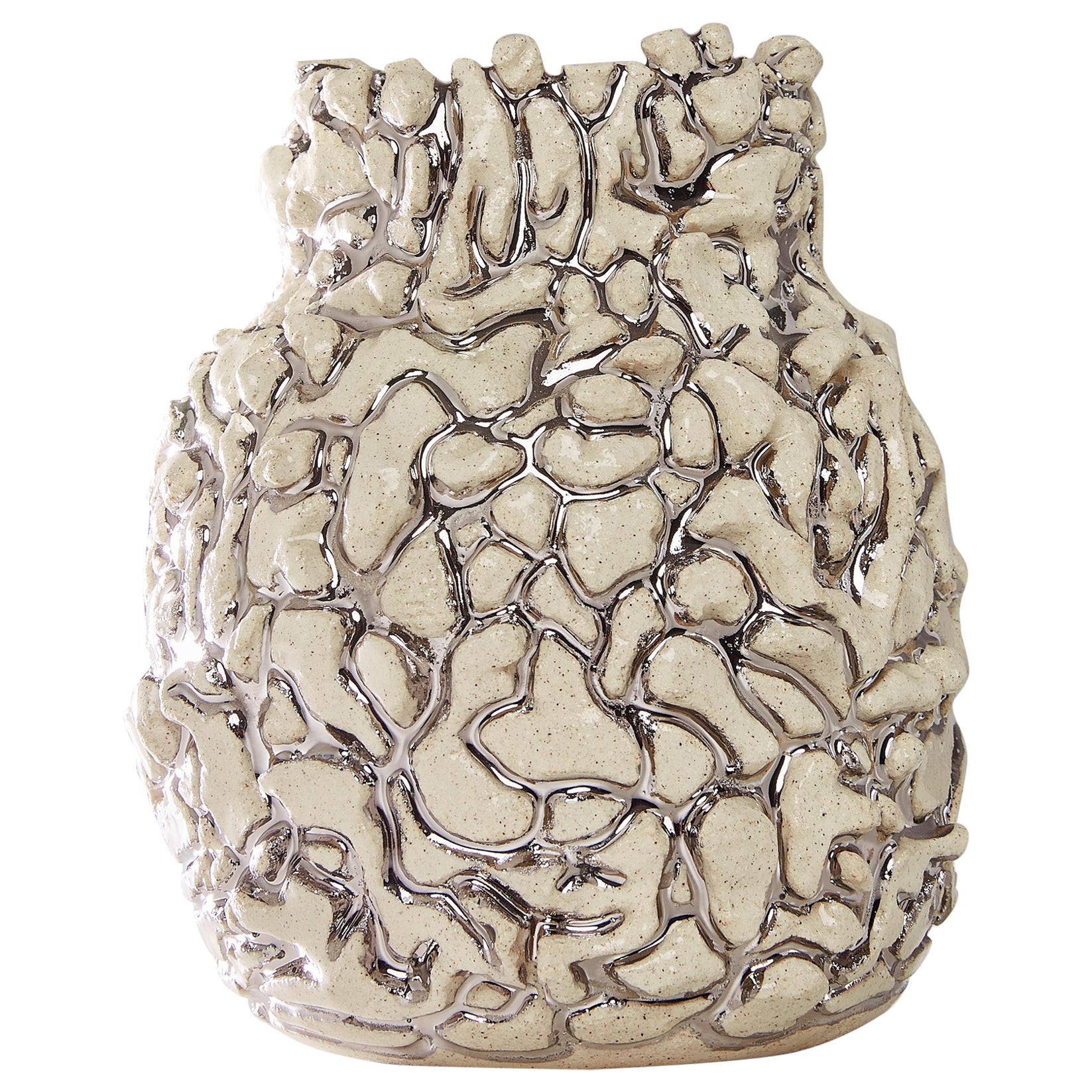 Vase en forme de rivière en platine par Angeliki Stamatakou en vente