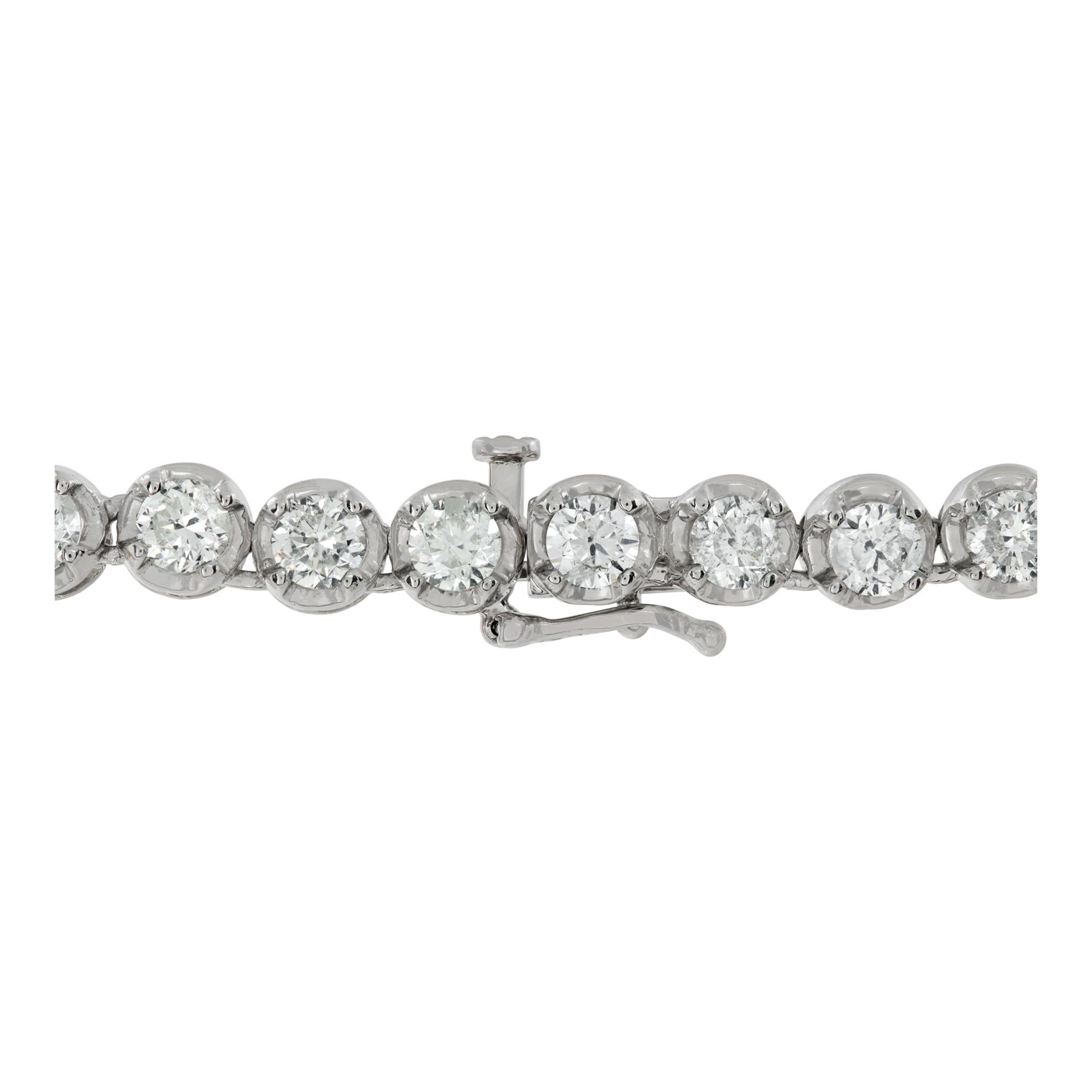 Platinum Riviera diamond necklace with round brilliant cut diamonds For Sale 1