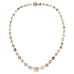 Collier « Platinum Riviera » serti de diamants multicolores « Fancy » de 67,49 carats certifiés par le GIA