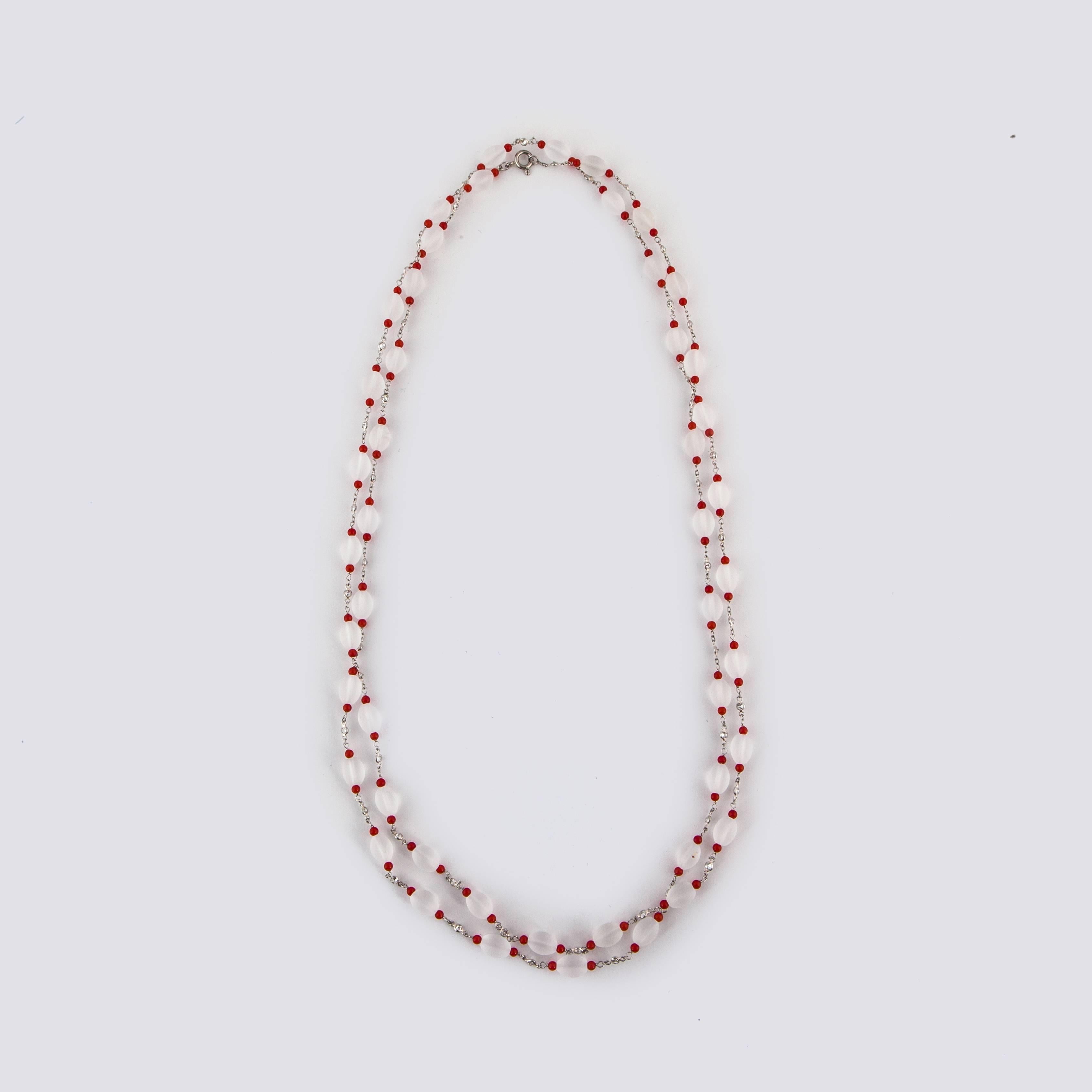 long crystal beaded necklace