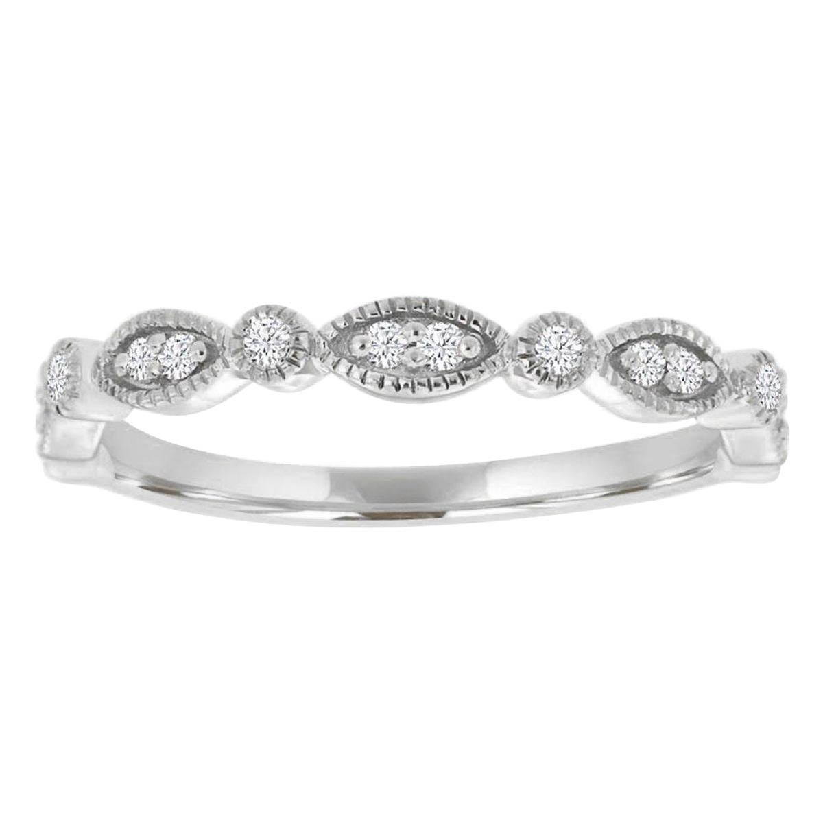 Platinum Rosalind Milgrain Marquise Diamond Ring '1/10 Carat' For Sale