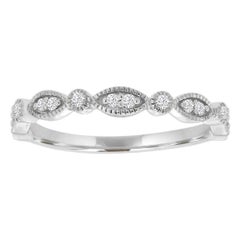 Platinum Rosalind Milgrain Marquise Diamond Ring '1/10 Carat'