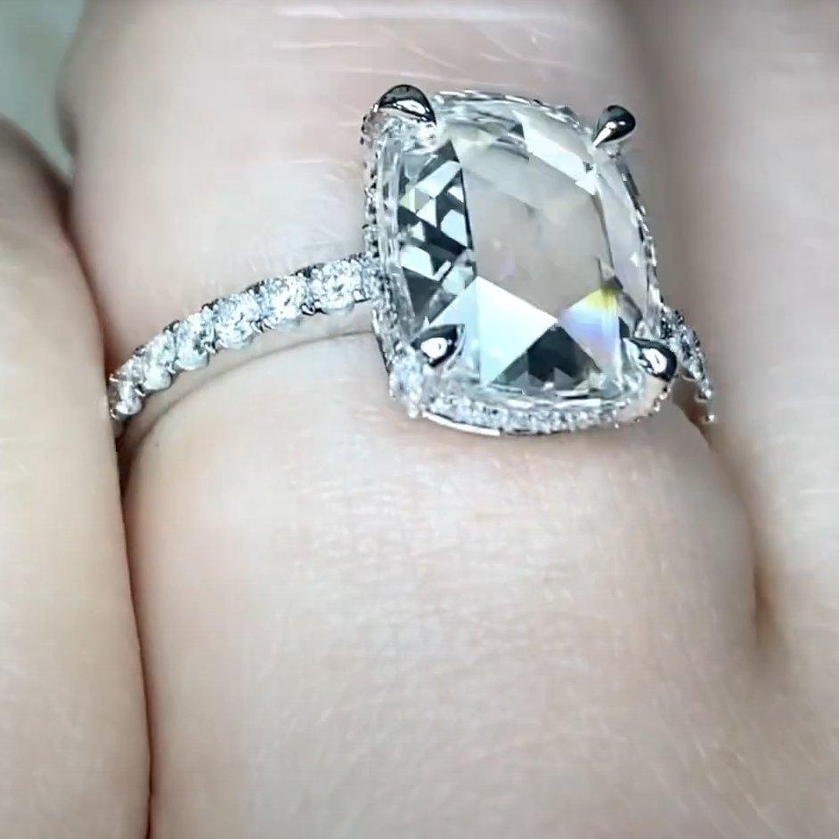 Anillo de compromiso de platino con diamantes talla rosa (GIA aprox. 2,10 quilates), platino Corte rosa en venta