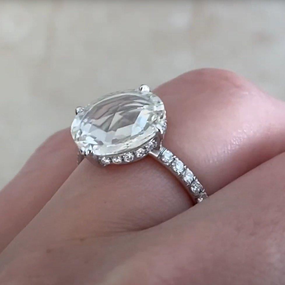 Platinum Rose Cut Engagement, (GIA Approx. 2.50-Carats) Diamond Ring, Platinum In Excellent Condition For Sale In New York, NY