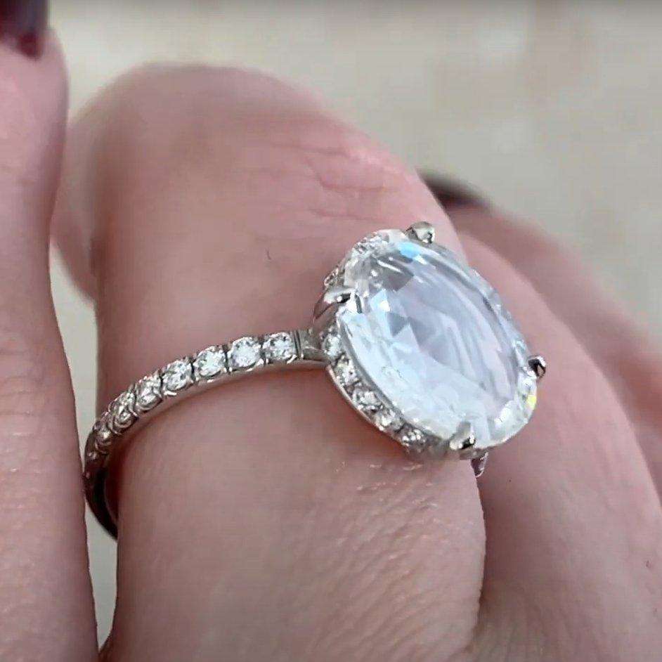 Taille rose Bague de fiançailles en platine, (environ 2,50 carats, certifiée GIA) en vente
