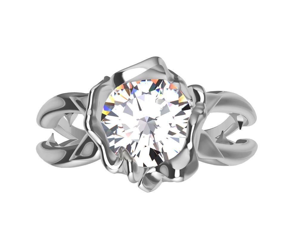 For Sale:  Platinum Rose GIA Diamond Engagement Ring 3