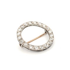 Art Deco Platinum 2.00ct Diamond Brooch, Geometric Design, Unisex