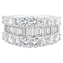Platinum Round and Baguette Diamond Band