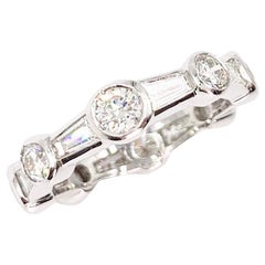 Platinum Round and Tapered Baguette Eternity Band