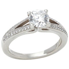 Platinum Round Brilliant Cut 0.82ct Certified Diamond Engagement Ring