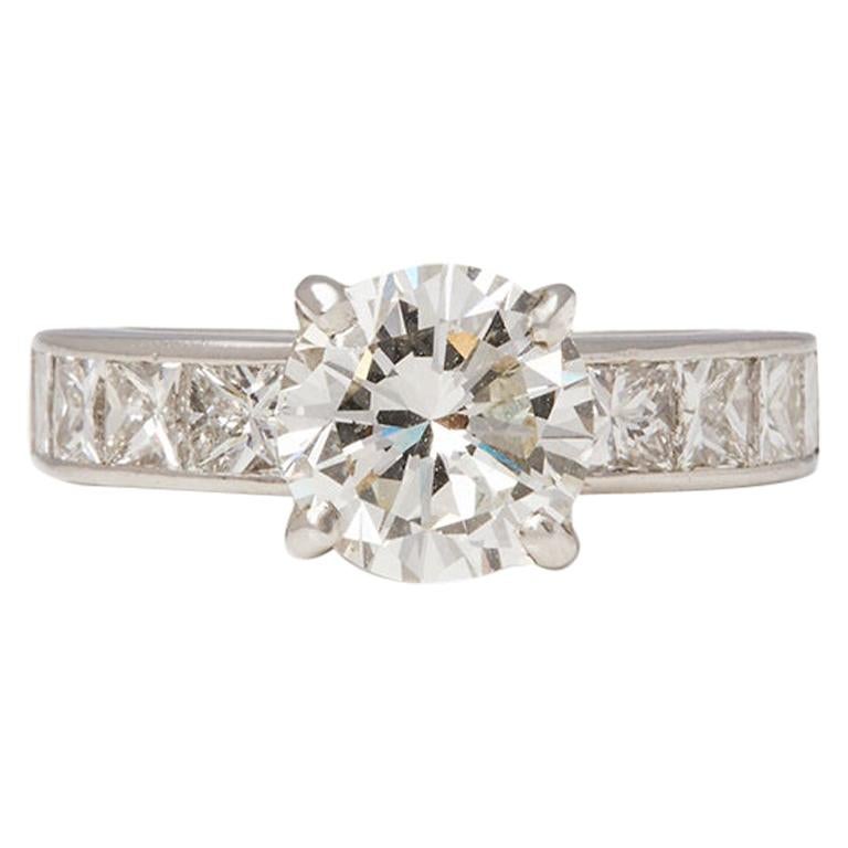 Platinum Round Brilliant Cut Certified Diamond Engagement Ring