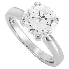 Platinum Round Brilliant Cut Diamond  Engagement Ring 2.24ct I/VS2