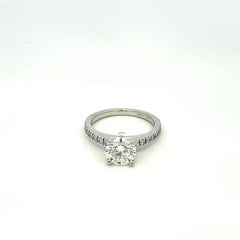 Platinum Round Brilliant Cut Diamond Engagement Ring