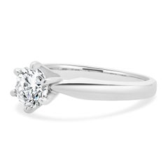 Platinum Round Brilliant Cut Diamond Engagement Ring