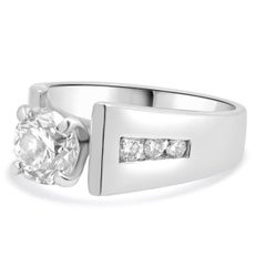 Platinum Round Brilliant Cut Diamond Engagement Ring