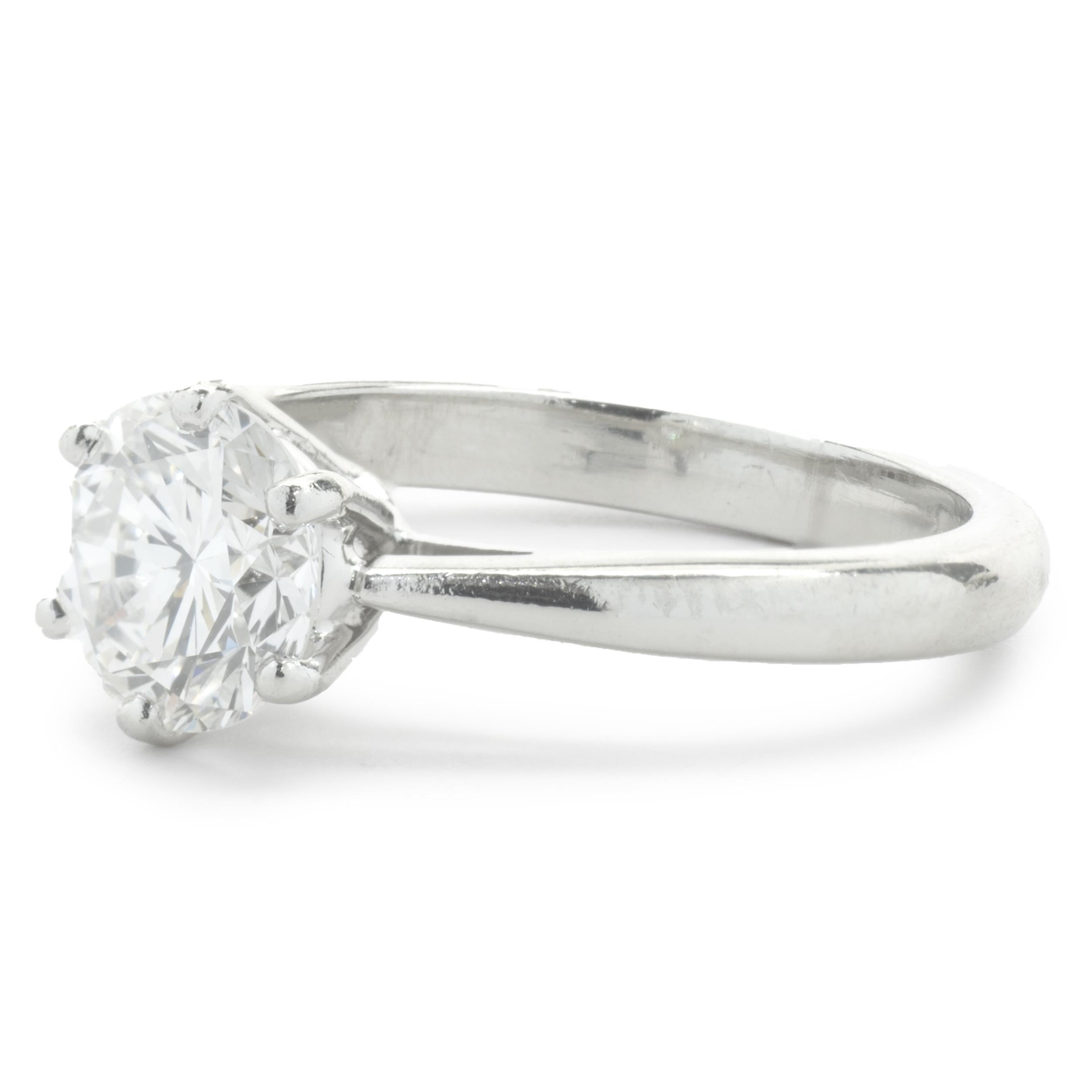 platinum brilliant cut diamond ring