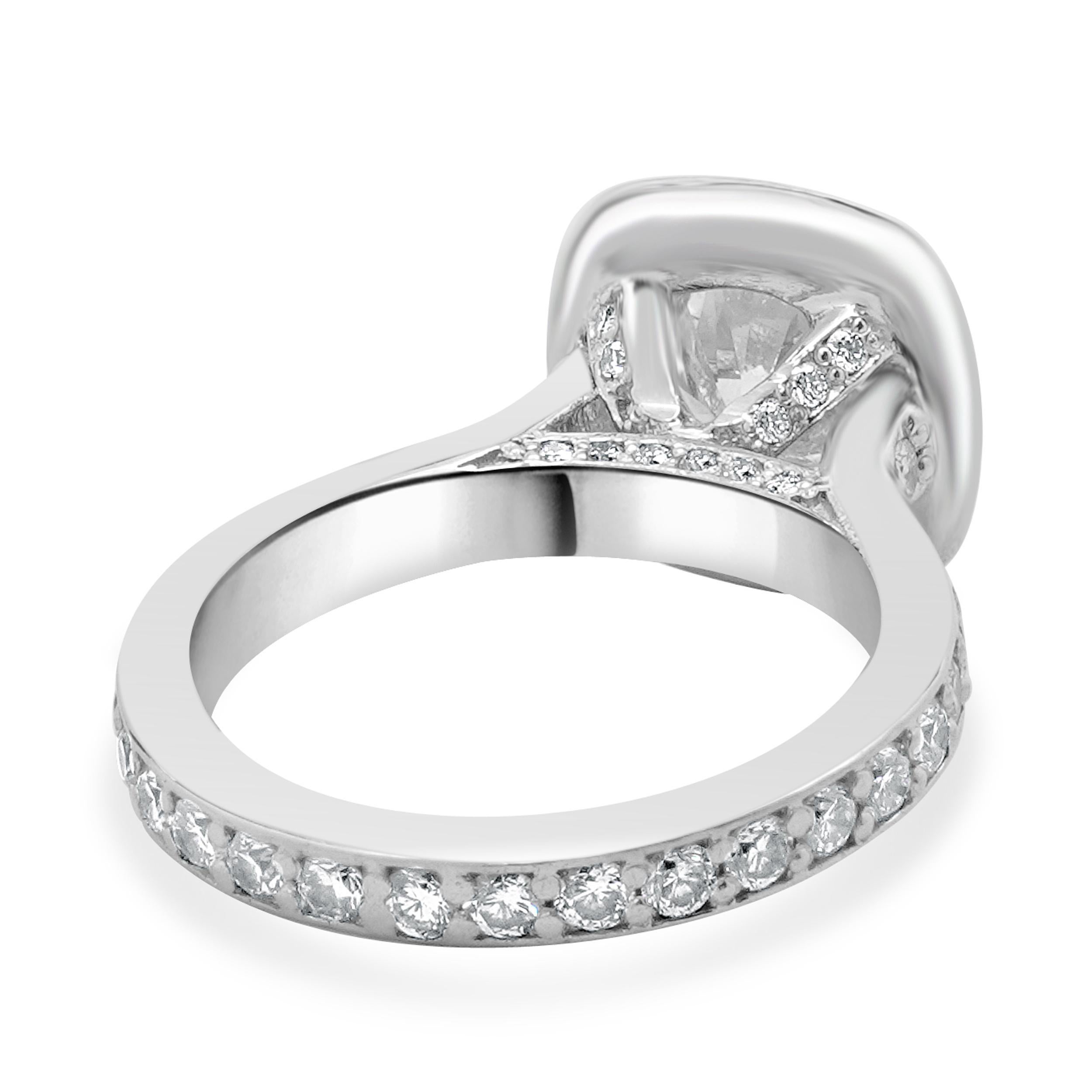 Round Cut Platinum Round Brilliant Cut Diamond Engagement Ring For Sale