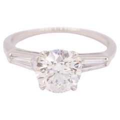 Runder Brillantschliff Diamant-Verlobungsring aus Platin