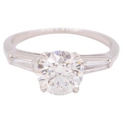 Platinum Round Brilliant Cut Diamond Engagement Ring