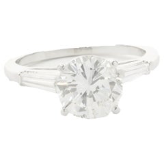 Platinum Round Brilliant Cut Diamond Engagement Ring