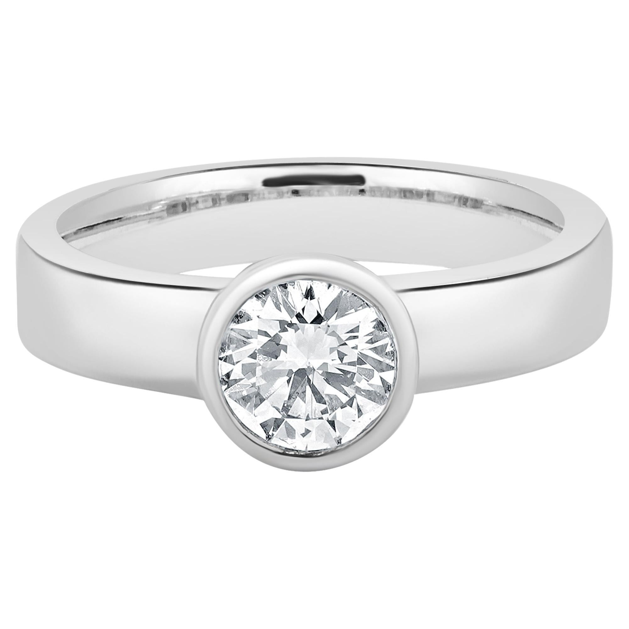 Runder Brillantschliff Diamant-Verlobungsring aus Platin