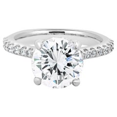 Platinum Round Brilliant Cut Diamond Engagement Ring