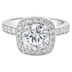 Runder Brillantschliff Diamant-Verlobungsring aus Platin