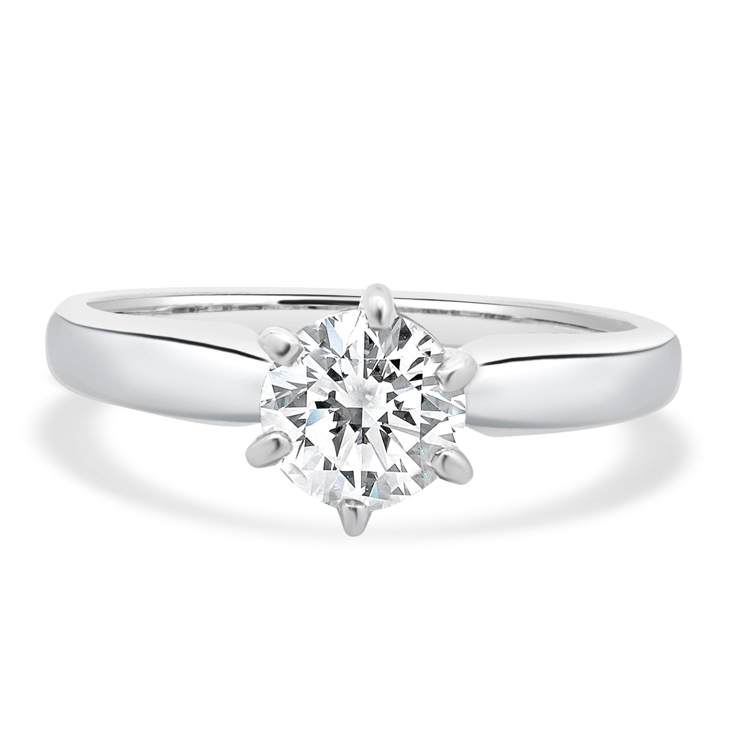 Platinum Round Brilliant Cut Diamond Engagement Ring