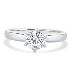 Runder Brillantschliff Diamant-Verlobungsring aus Platin