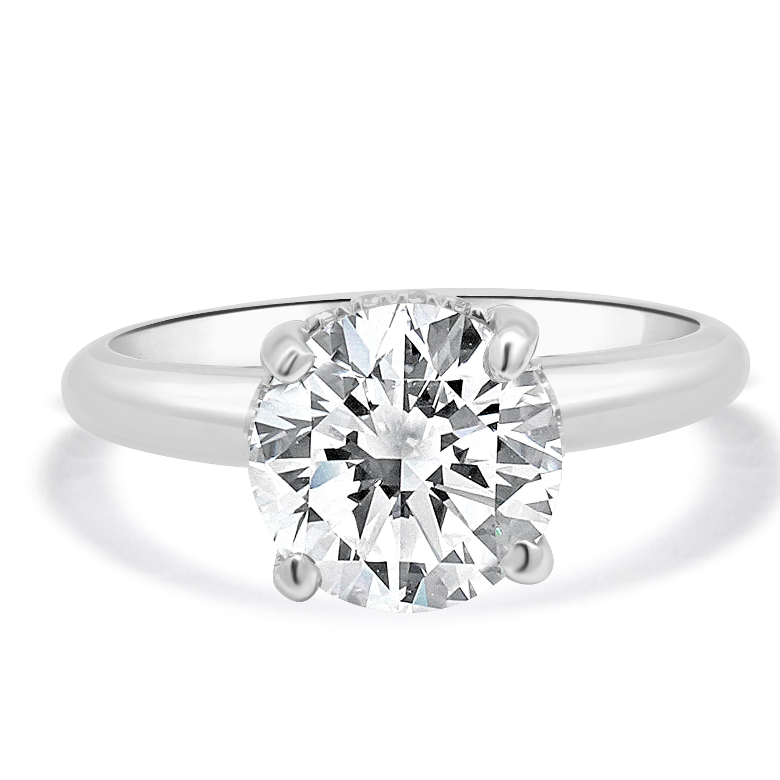 Platinum Round Brilliant Cut Diamond Engagement Ring