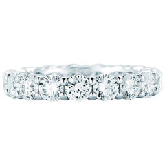 Platinum Round Brilliant Cut Diamond Eternity Band 4.50 Carat