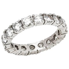 Platinum Round Brilliant Cut Diamond Full Eternity Band Ring