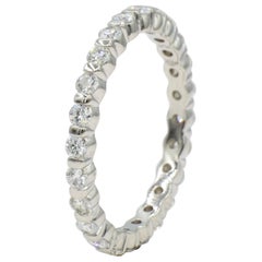 Platinum Round Brilliant Diamond Eternity Ring 24 Diamonds .75cttw Size 6, 2.9 g