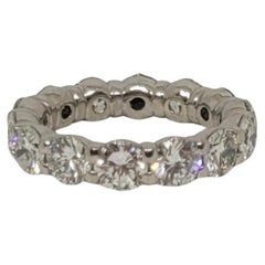 Platinum Round Brilliant Diamond Eternity Ring, 3.50cttw, 14 Diamonds, Size 4
