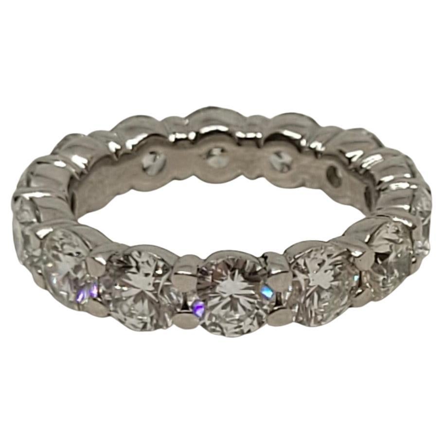 Anillo de Platino Eternidad Diamante Brillante Redondo, 3.50cttw, Sz 4, 5.2gr, 4mm Ancho en venta