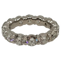 Anello Eternità in Platino con Diamante Brillante Rotondo, 3.50cttw, Sz 4, 5.2gr, largo 4mm