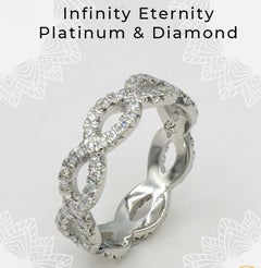 Platinum & Round Brilliant Diamond Infinity Eternity Ring, Custom Made-To-Order