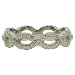 Platinum & Round Brilliant Diamond Infinity Eternity Ring, Custom Made-To-Order