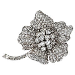 Broche Vintage Platino Diamante Corte Redondo 17.00cttw