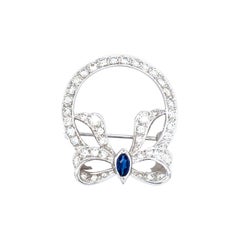 Platinum Round Diamond Brooch