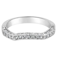 Platinum Round Diamond Contour Wedding Band