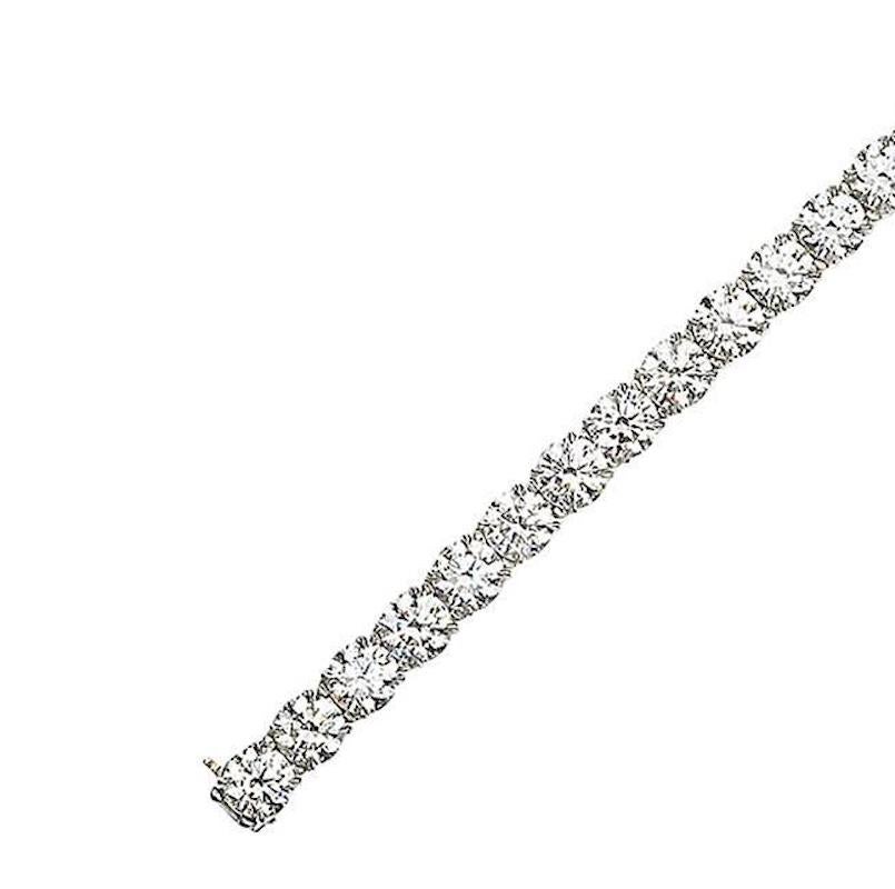 Modern Platinum Round Diamond Straight Line Bracelet 26.77 Carat For Sale