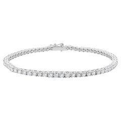 Platinum Round Diamond Tennis Bracelet