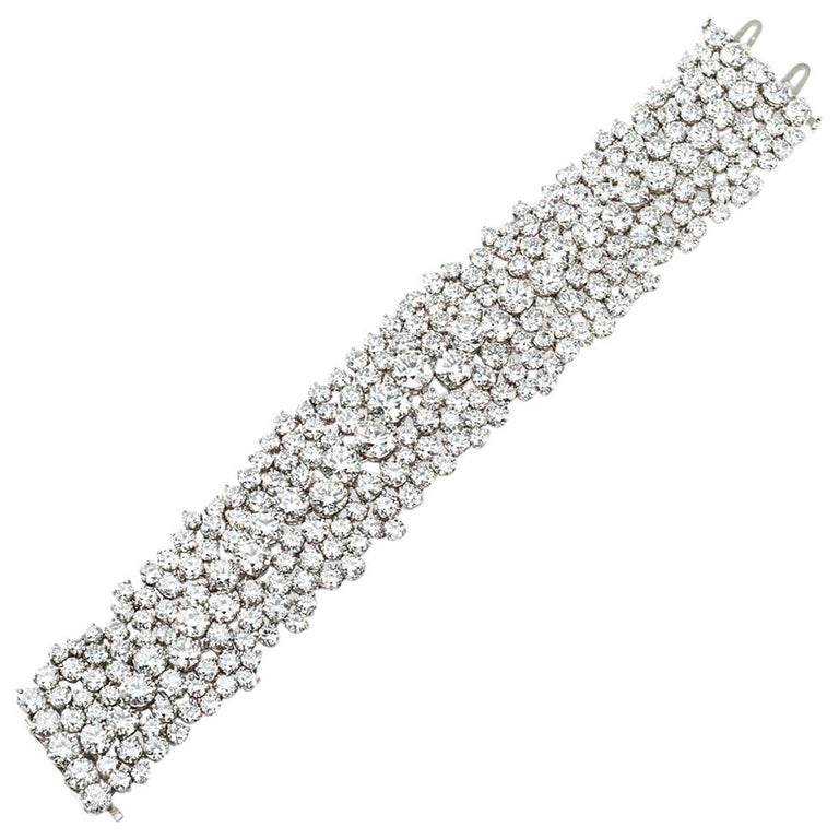 Platinum Round Diamonds Bracelet For Sale at 1stDibs