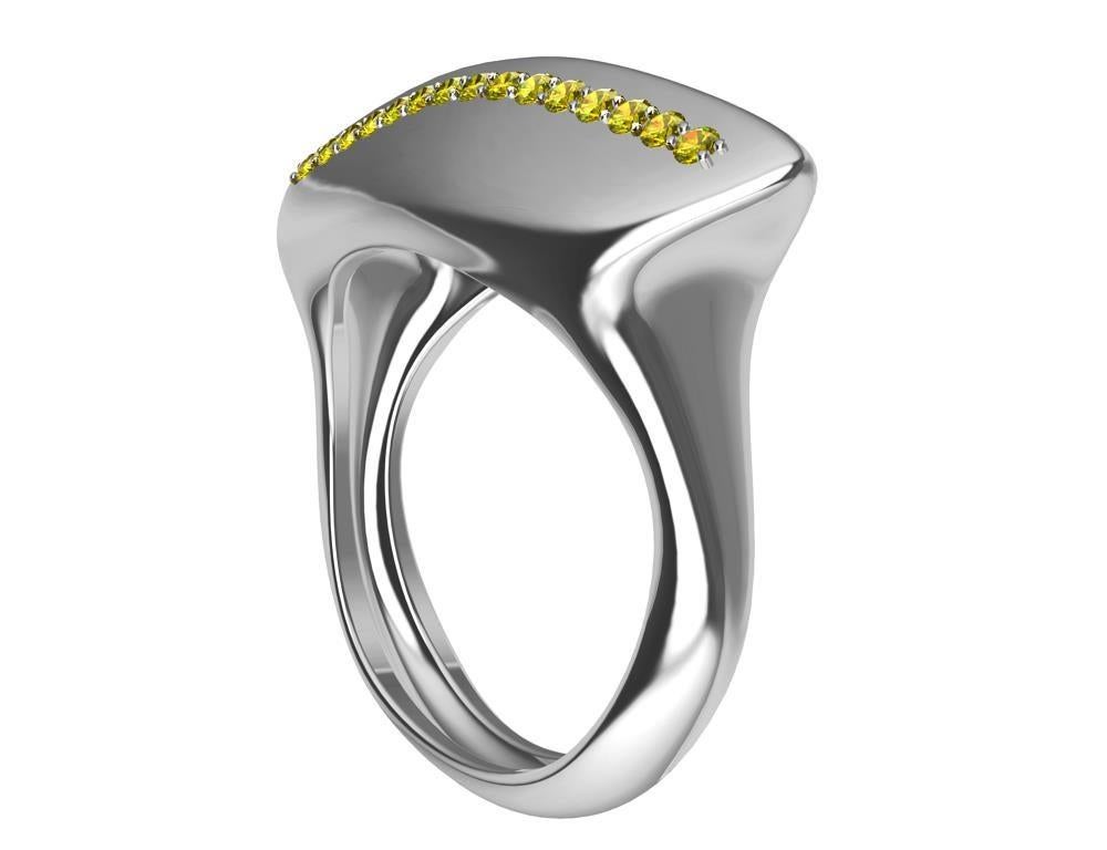 For Sale:  Platinum Rubies and Fancy Vivid Yellow Diamonds Sculpture Cocktail Ring 4